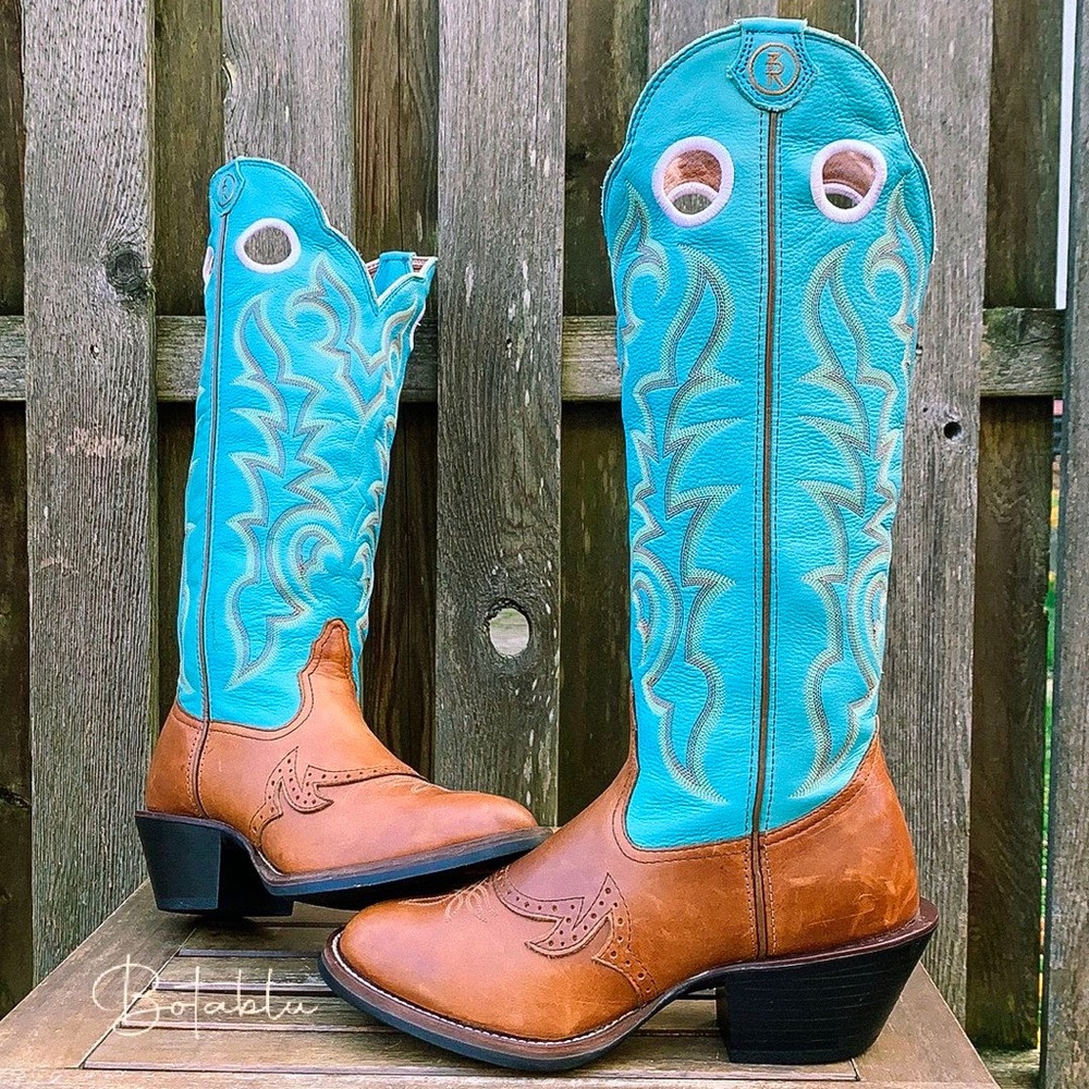 TONY LAMA Buckaroo 3R Tall Knee High Cowgirl Cowboy Western Boots, Size 9.5 - Picture 1 of 9